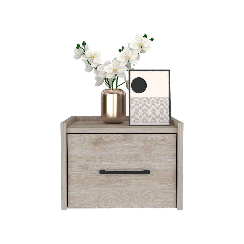 Floating Nightstand Calion, Bedroom, Light Gray Light Gray Particle Board Engineered Wood