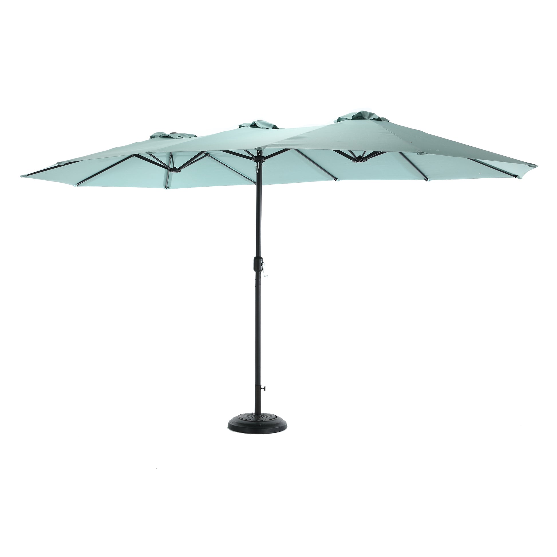 large green patio umbrella 14.8 Ft Double Sided Outdoor Umbrella Rectangular Large With Crank Lig