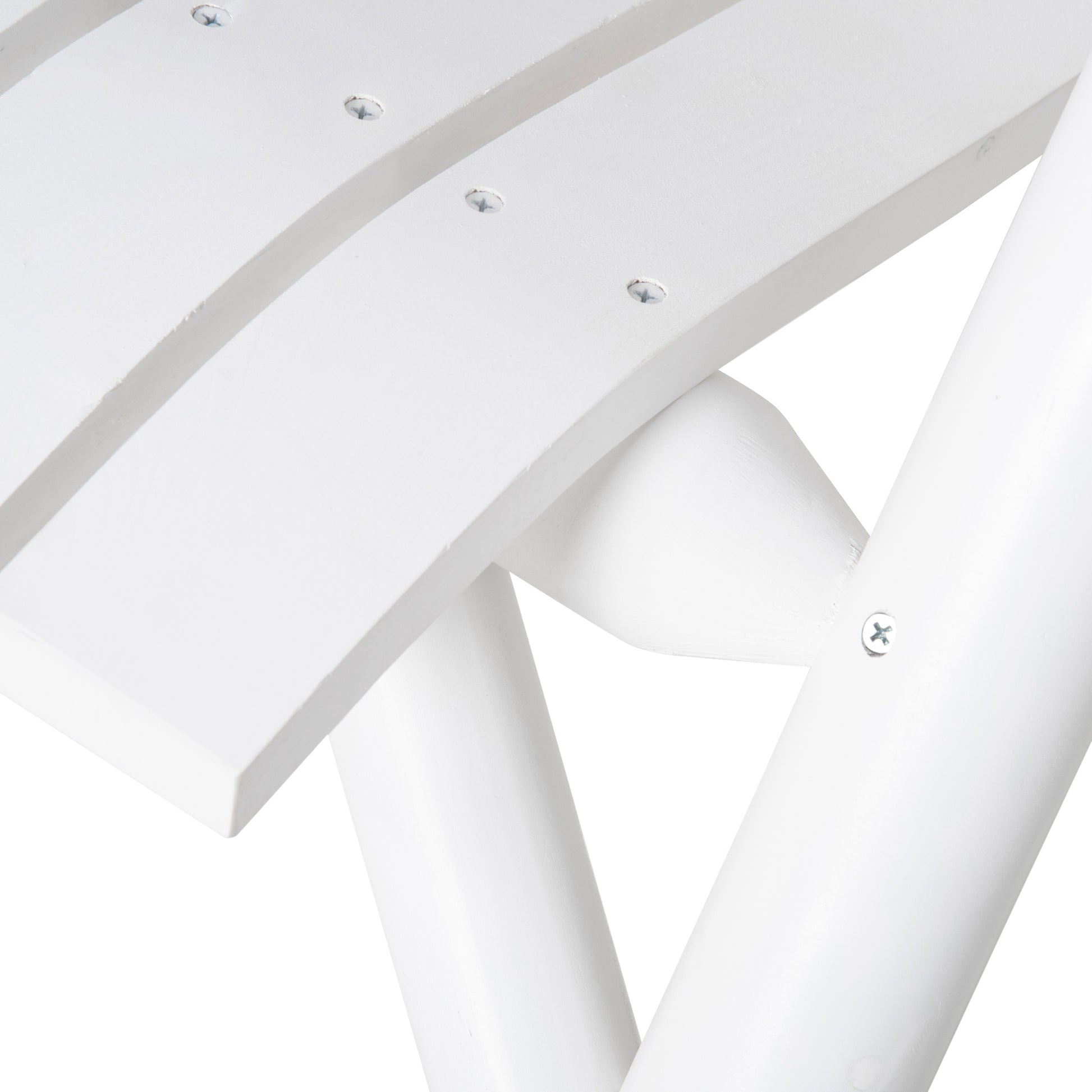 Outdoor Wooden Rocking Chair, Rustic Adirondack Rocker With Slatted Seat, High Backrest, Armrests For Patio, Garden, And Porch, Large, White White Wood