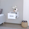 Floating Nightstand Calion, Bedroom, White White Particle Board Engineered Wood