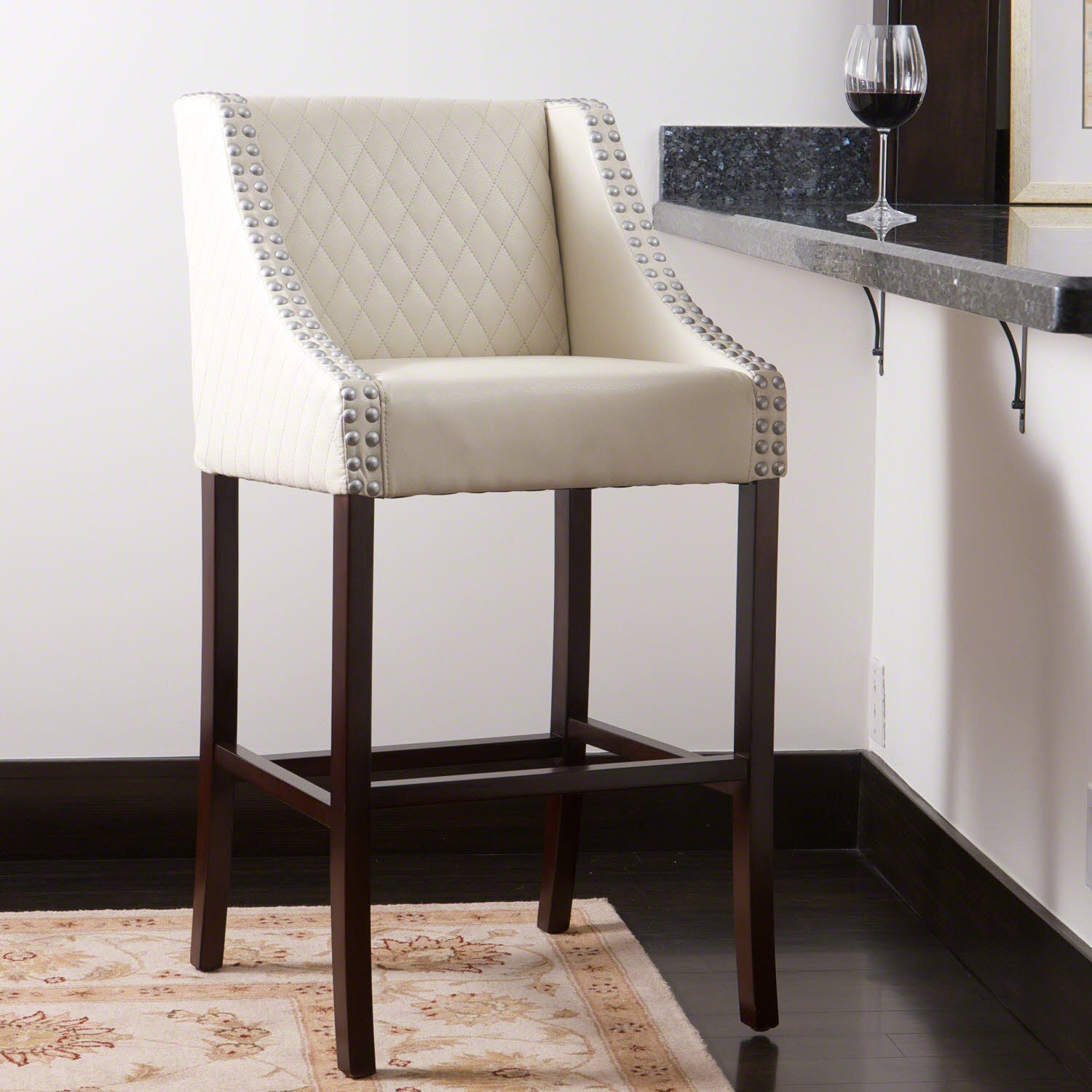 Eaton Barstool Ivory Leather