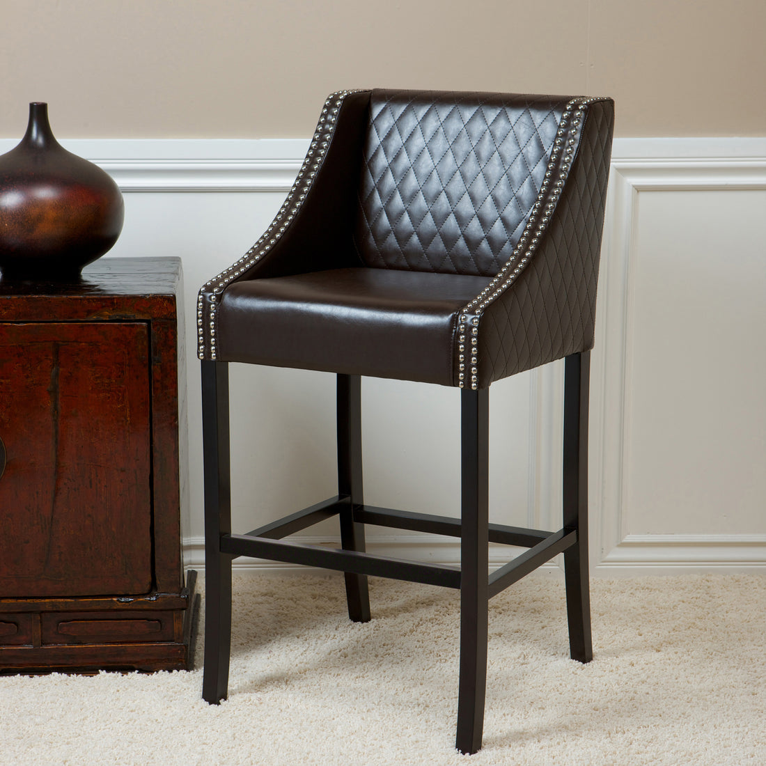 Eaton Barstool Chocolate Leather