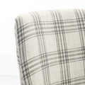 Dining Chair Grey Plaid Fabric