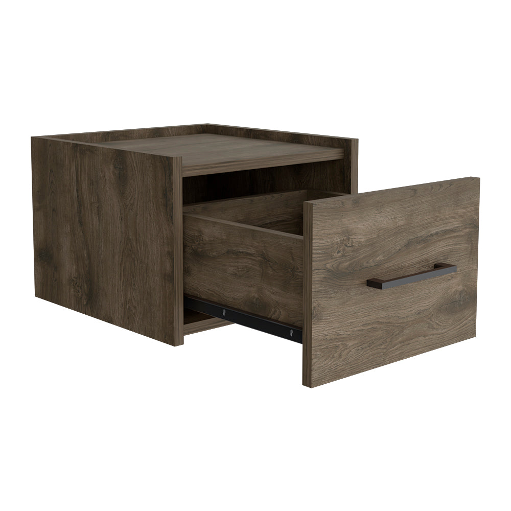 Floating Nightstand Calion, Bedroom, Dark Brown Dark Brown Particle Board Engineered Wood