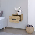 Floating Nightstand Calion, Bedroom, Macadamia Beige Particle Board Engineered Wood