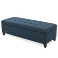 Storage Ottoman Navy Blue Fabric