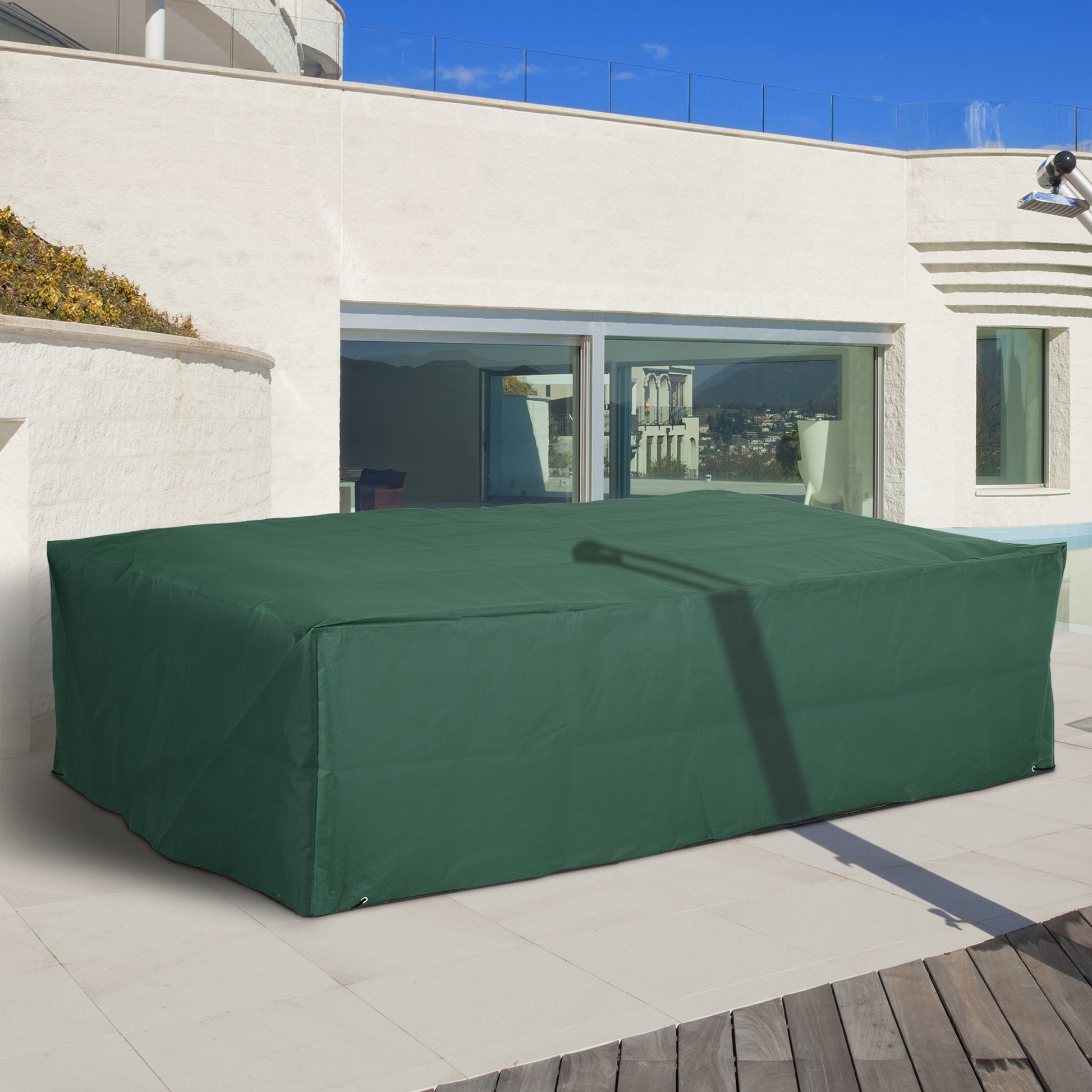 97" X 65" X 26" Heavy Duty Outdoor Sectional Sofa Cover, Waterproof Patio Furniture Cover For Weather Protection, Dark Green Green Fabric