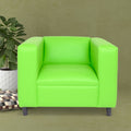 Green Faux Leather Sofa Chair, Modern Sofa Chair For Living Room, Bedroom And Apartment With Solid Wood Frame Green Wood Foam Vinyl