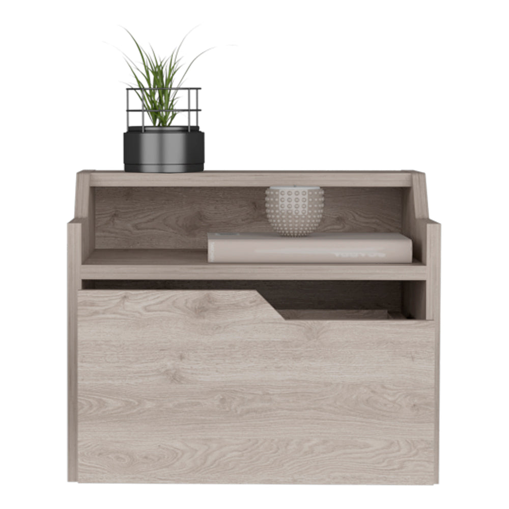 Floating Nightstand Chester, Bedroom, Light Gray Light Gray Particle Board Engineered Wood