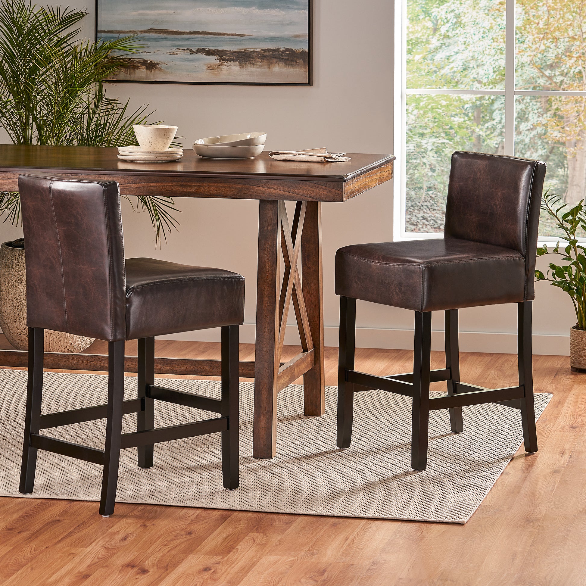 Zuma Kd Counter Stool Brown Leather