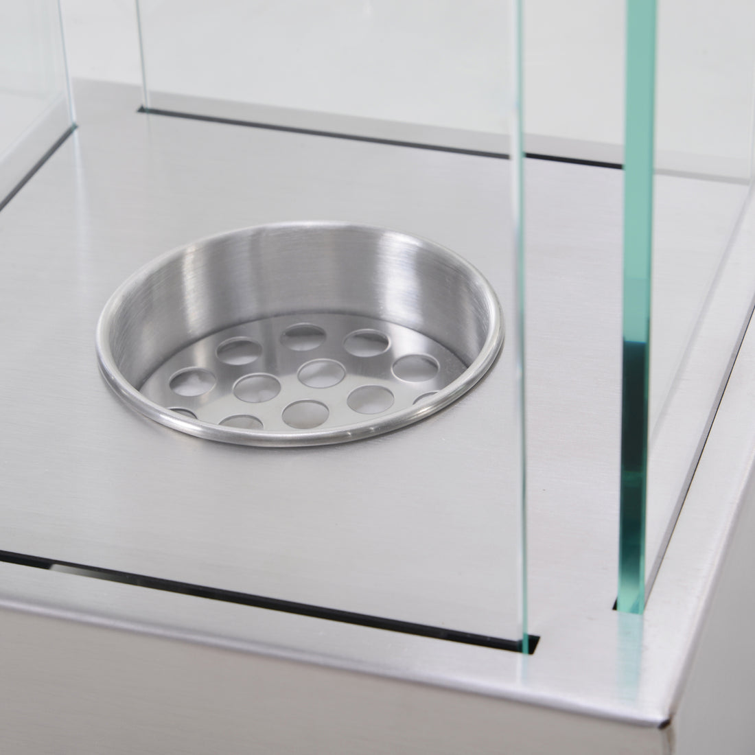 Ethanol Fireplace, 7.75" Tabletop 0.10 Gal Stainless Steel 160 Sq. Ft., Burns Up To 2 Hours, Silver Silver Stainless Steel