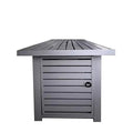 25 H X 42 W Outdoor Fire Pit Table With Lid Gray Gray Garden & Outdoor Modern Stone Steel