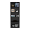 Bookcase 4 Shelves Benzoni, Office, Black Black Particle Board Engineered Wood