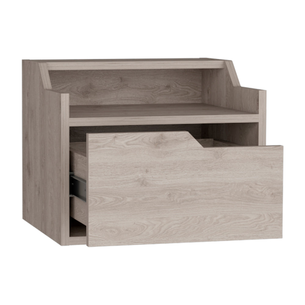 Floating Nightstand Chester, Bedroom, Light Gray Light Gray Particle Board Engineered Wood