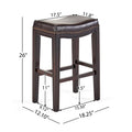 Tiffin Studded Counterstool Set Of 2 Brown Pu