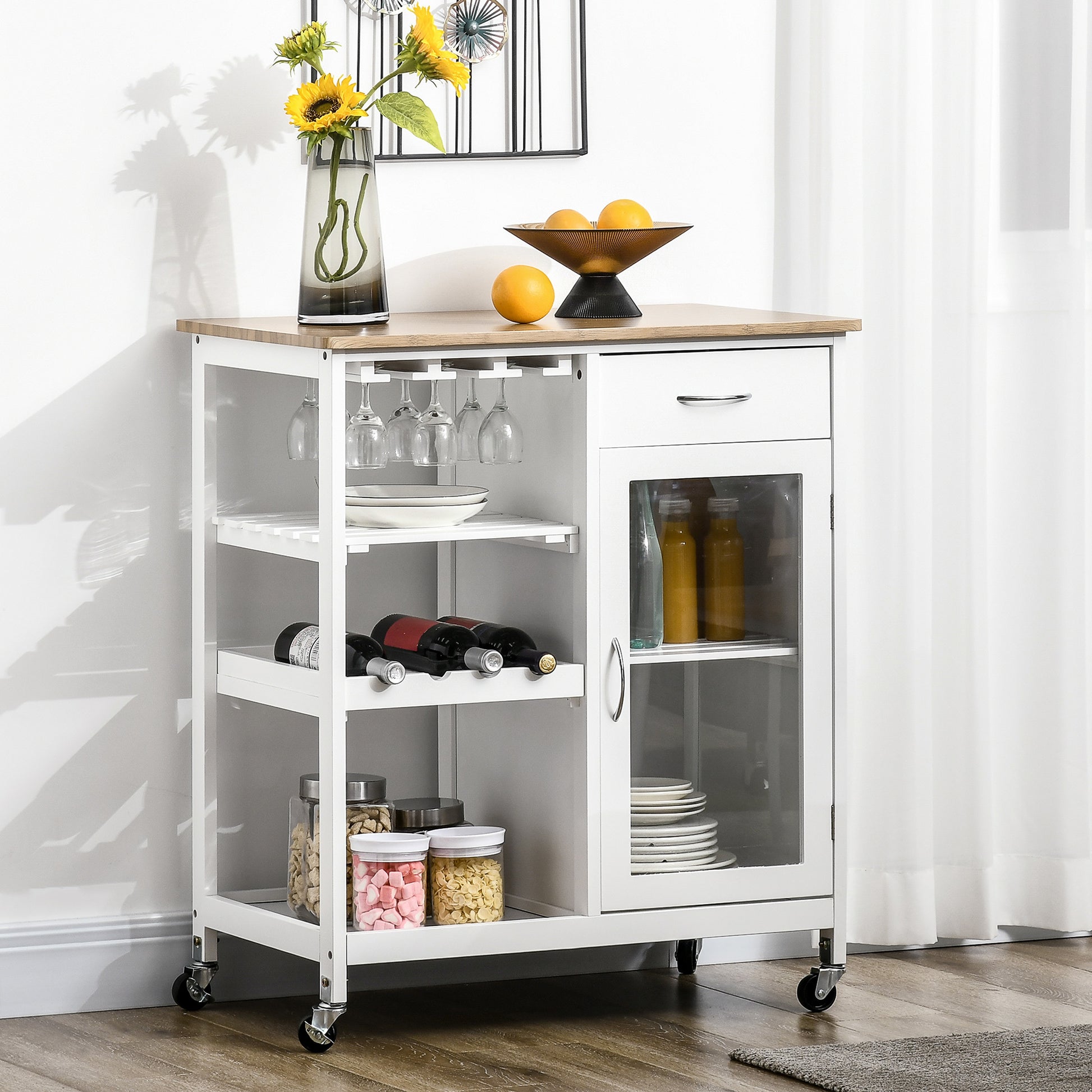 Rolling Kitchen Island with Storage, Kitchen Cart