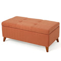 Storage Ottoman Orange Fabric