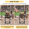 Firewood Kindling Splitter Stand With Hand Guard, Wood Splitter, Carbon Steel Manual Wood Cracker, Log Wedge Cutter, Single Blade, Black, 8.75