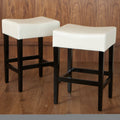 Zuma Kd Backless Counter Stool Ivory Leather