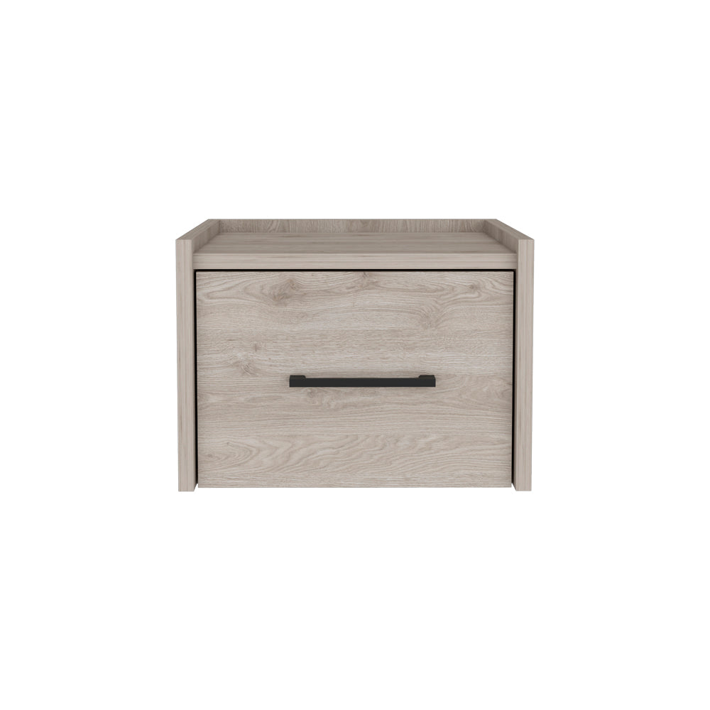 Floating Nightstand Calion, Bedroom, Light Gray Light Gray Particle Board Engineered Wood