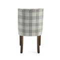 Dining Chair Grey Plaid Fabric