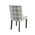 Dining Chair Grey Plaid Fabric