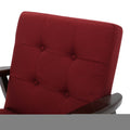 Deep Red Fabric Mid Century Modern Club Chair Red Fabric