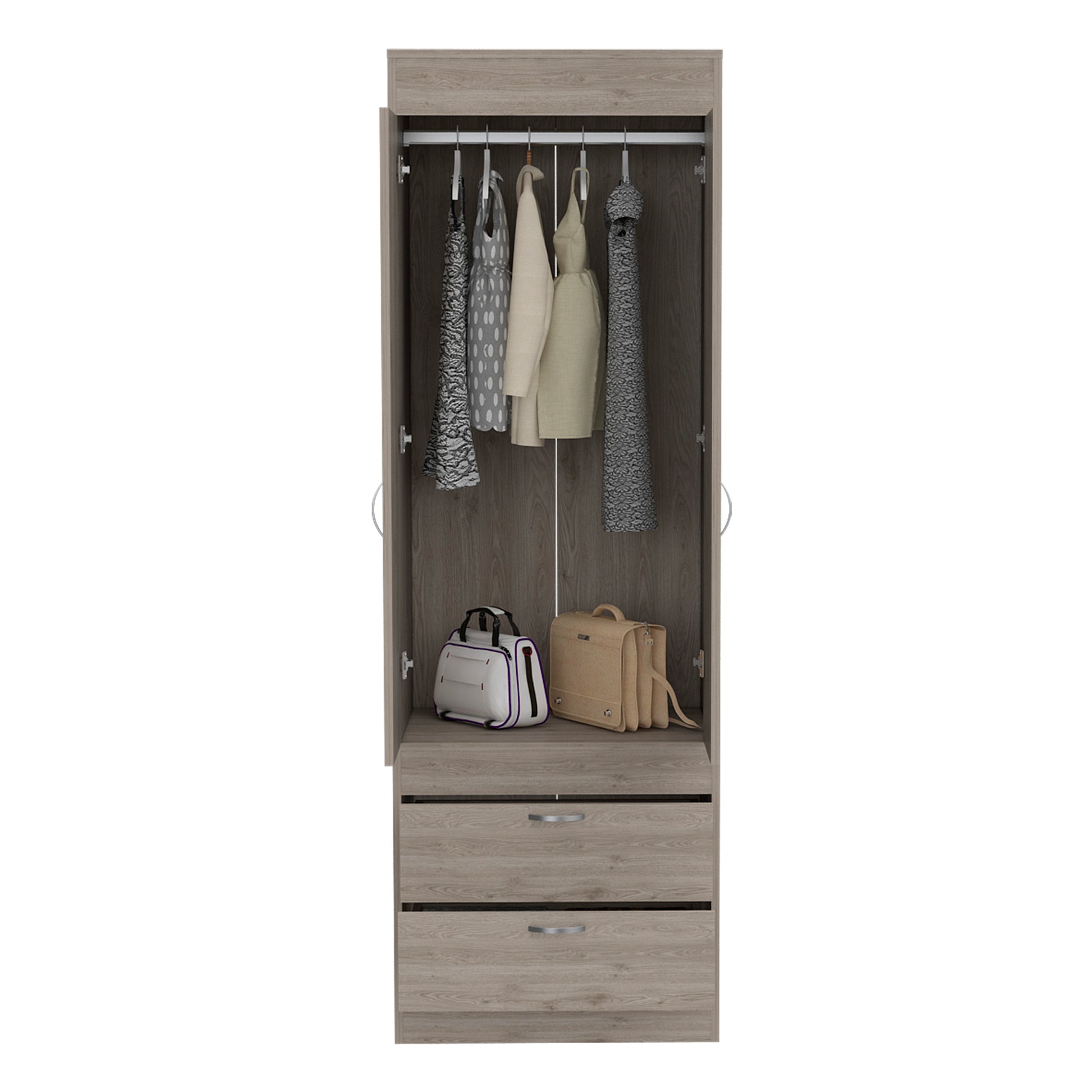 Armoire Tarento, Bedroom, Light Gray Light Gray Particle Board Engineered Wood