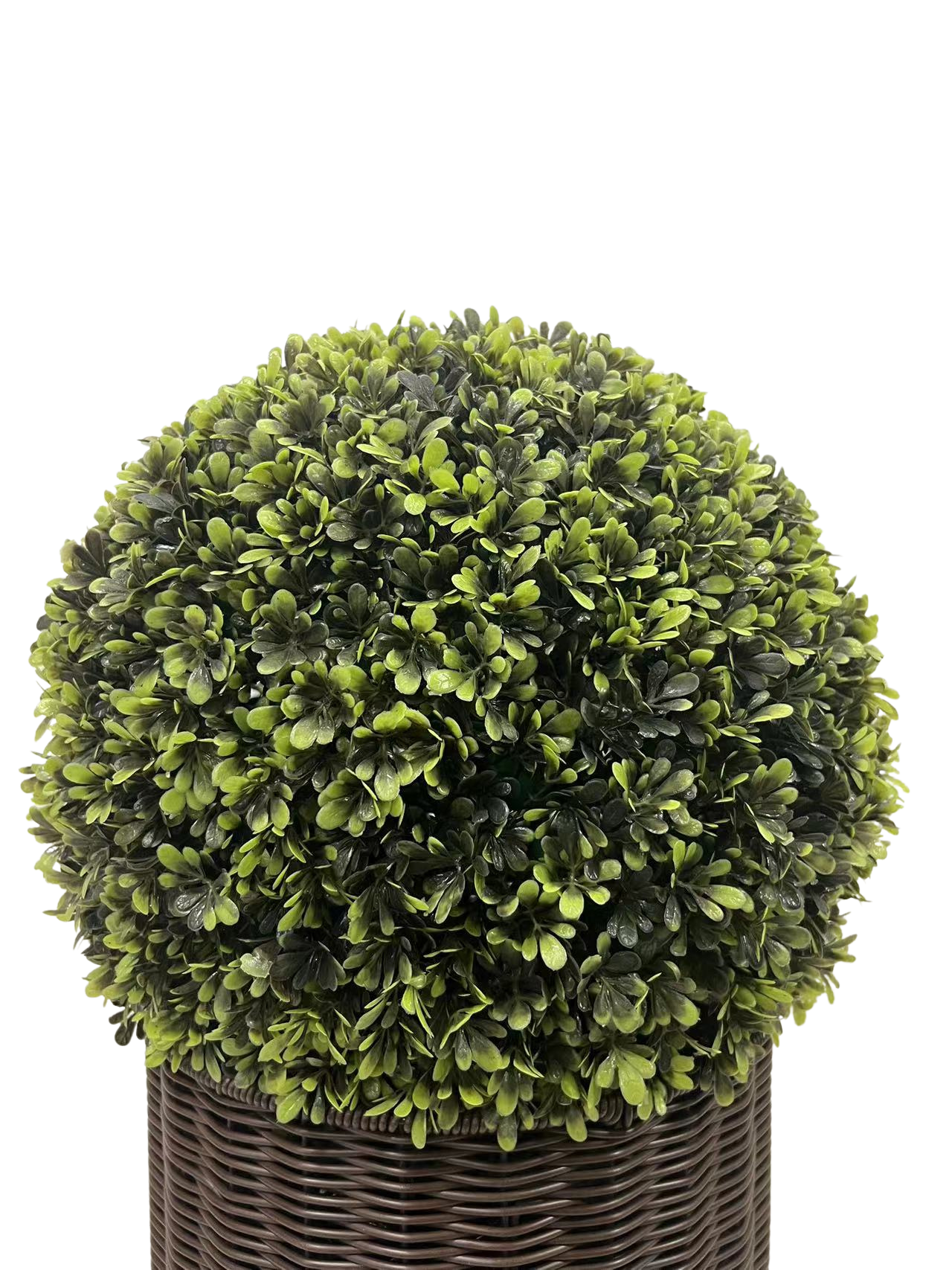 20" Ball Topiary in Woven Pot, Artificial Faux
