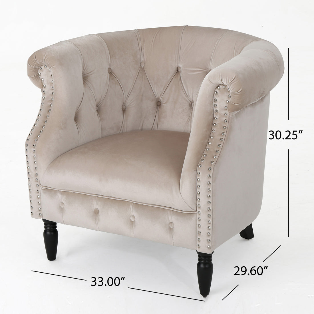 Club Chair Champagne Velvet