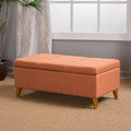 Storage Ottoman Orange Fabric