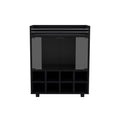 Bar Cart Philadelphia, Living Room, Black Black Particle Board Engineered Wood