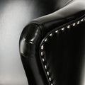 Canterbury Hi Back Wing Chair Black Leather