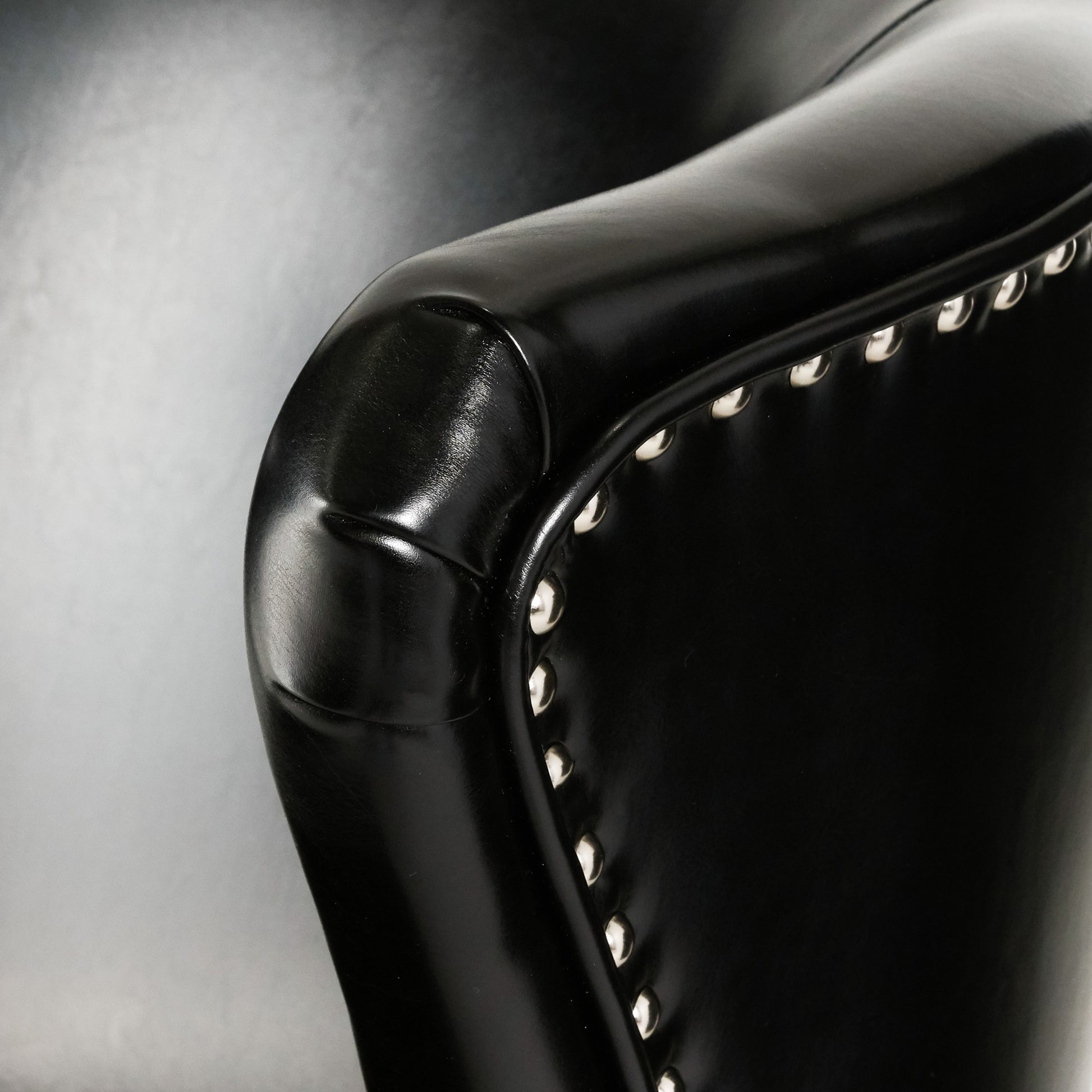 Canterbury Hi Back Wing Chair Black Leather