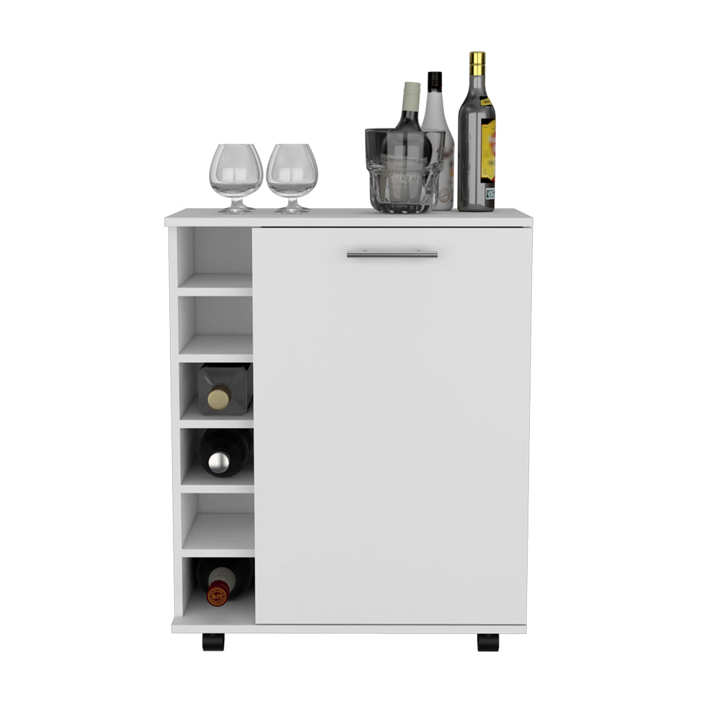 Bar Cart Cisco, Living Room, White white-particle board-engineered wood