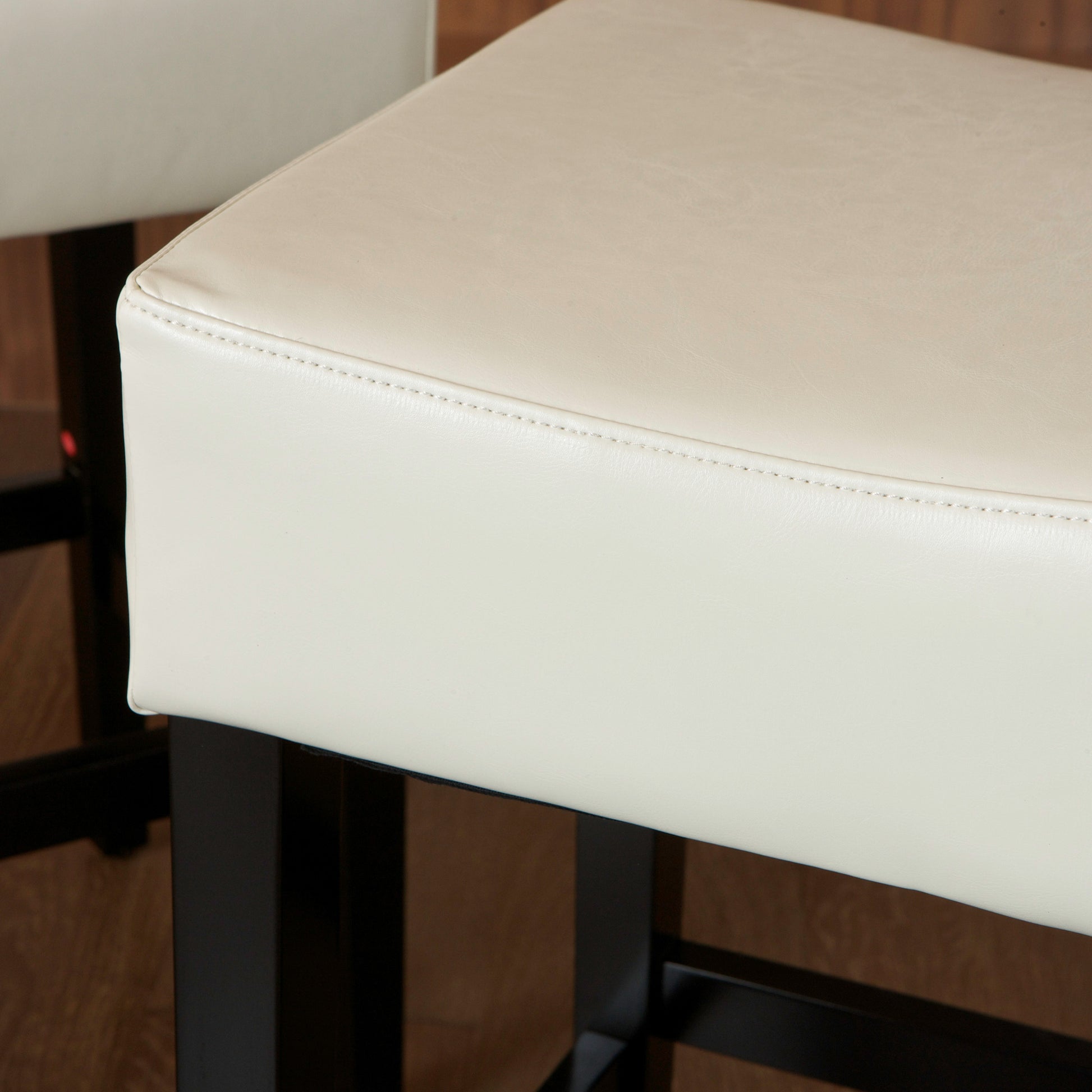 Zuma Kd Backless Counter Stool Ivory Leather