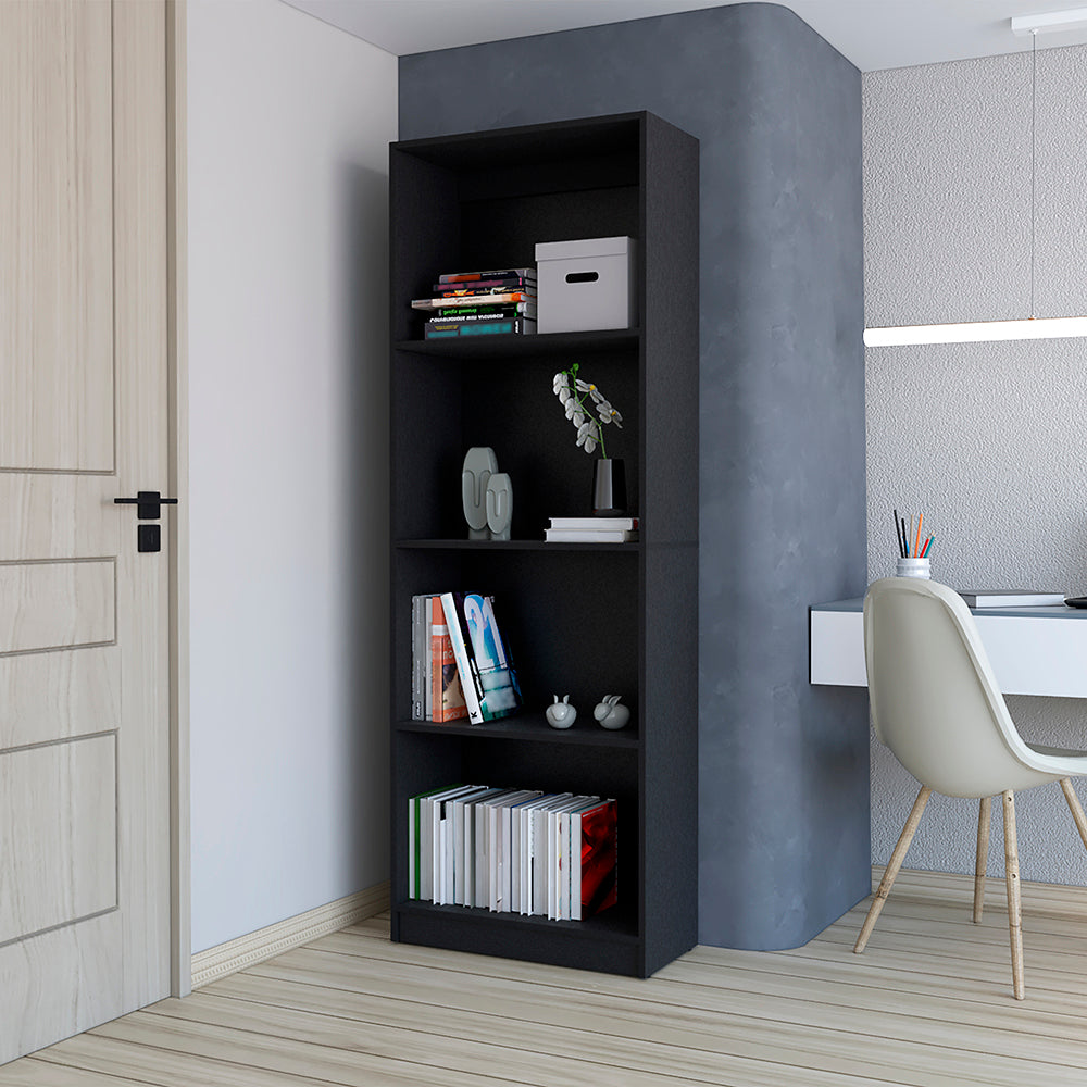 Bookcase Benzoni, Office, Black Black Particle Board Engineered Wood