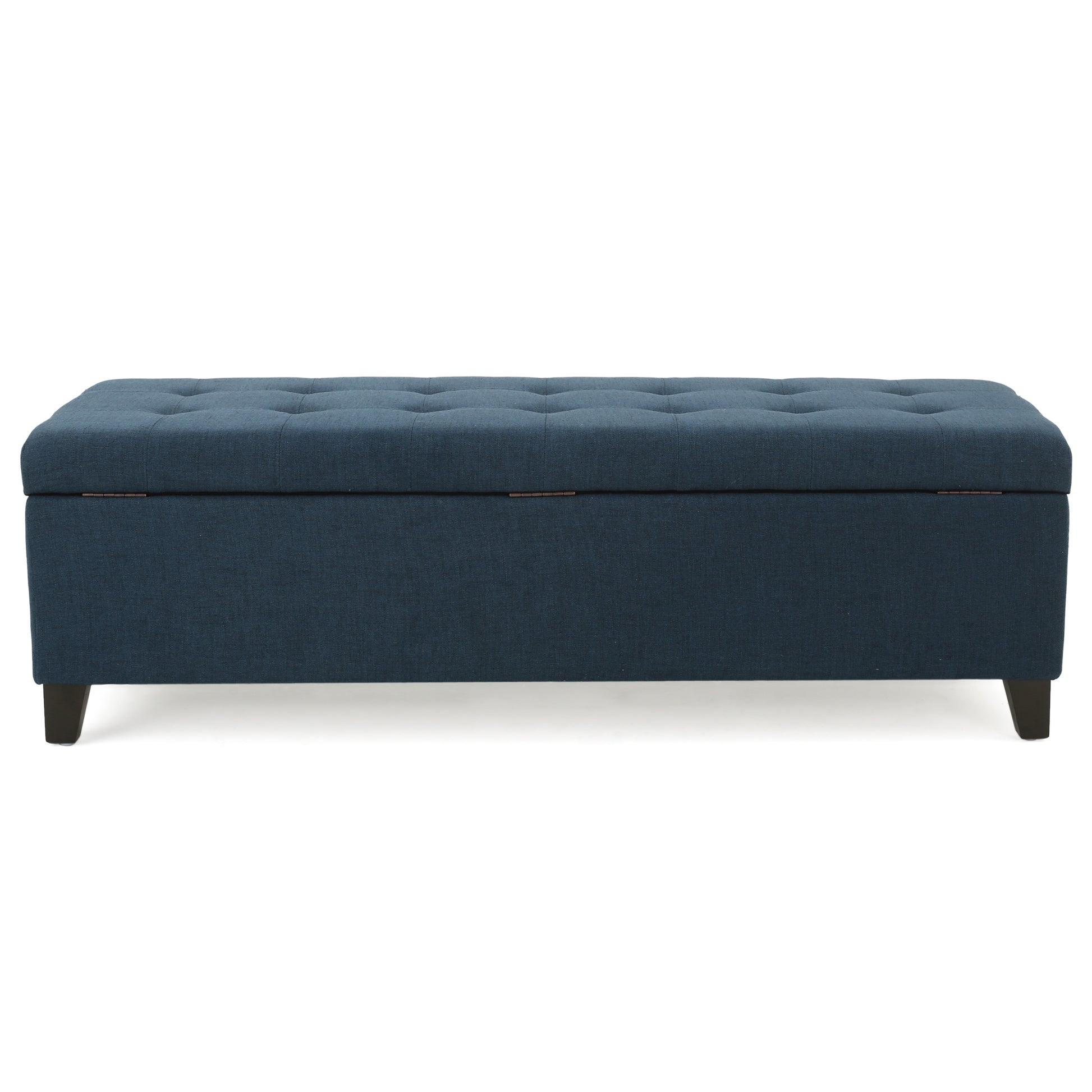 Storage Ottoman Navy Blue Fabric