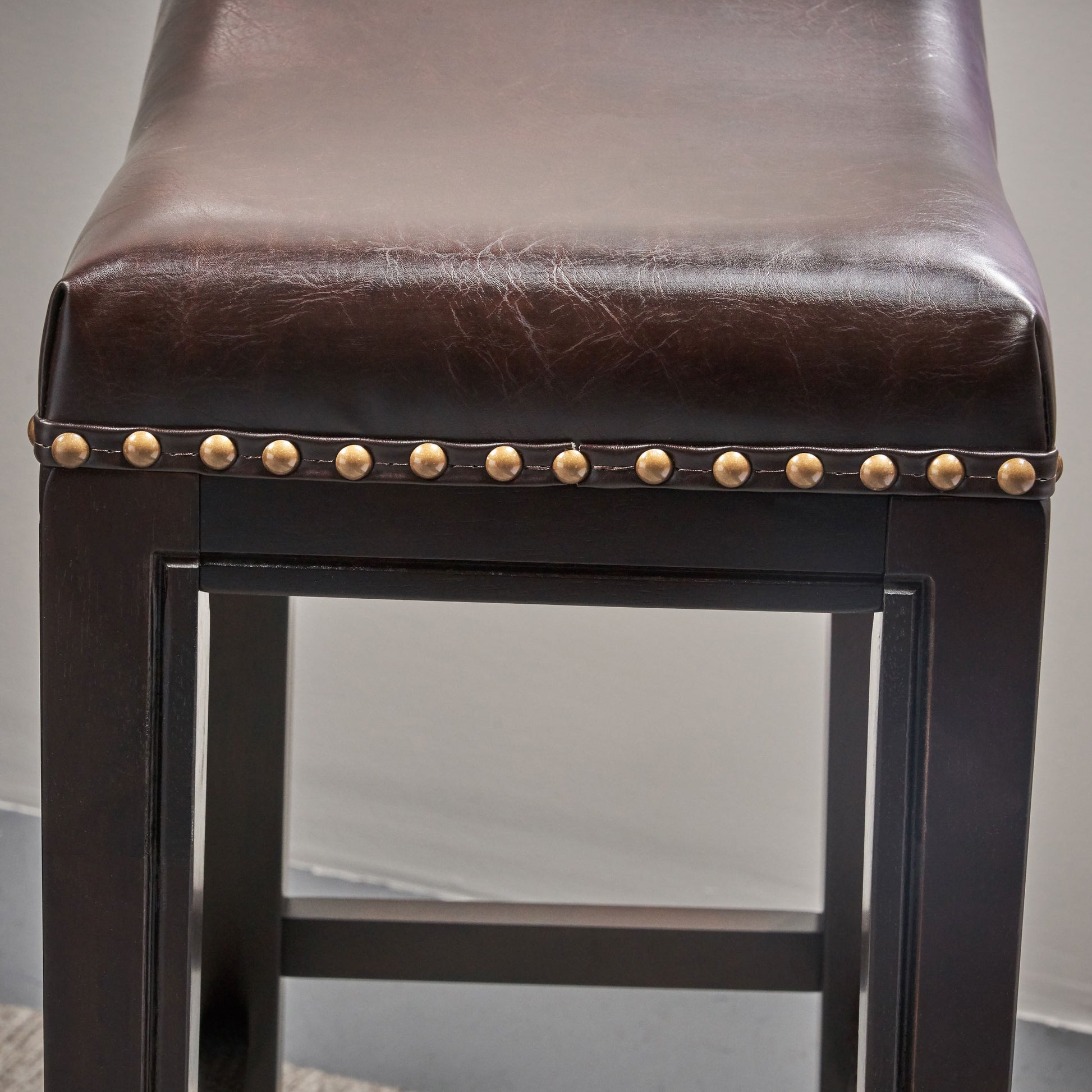 Tiffin Studded Barstool Brown Pu