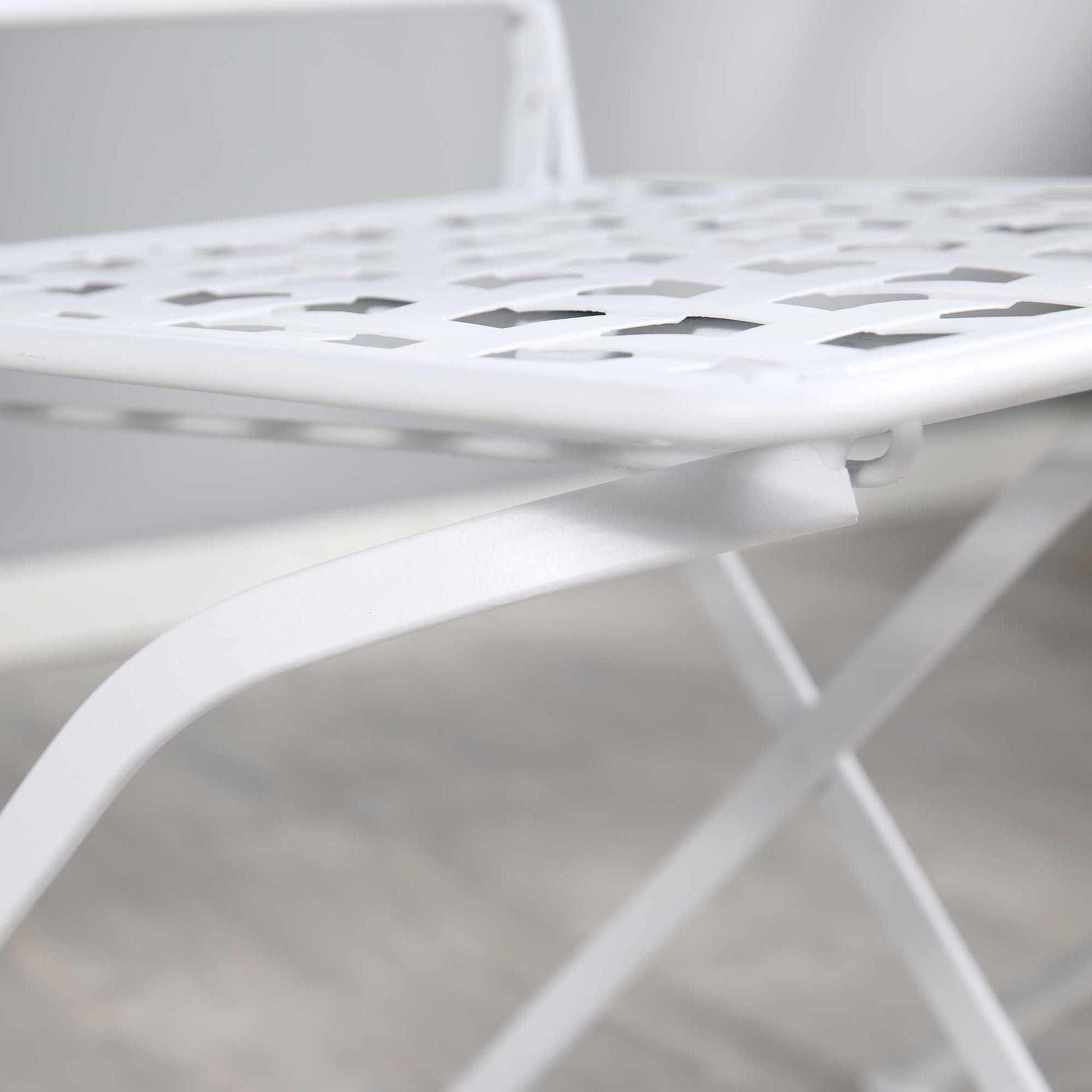 3 Piece Patio Bistro Set, Folding Outdoor Furniture With Usa Mosaic Table And Chairs, Portable Metal Frames For 4Th Of July, Balcony, Backyard, Poolside, Porch, American Flag White Metal