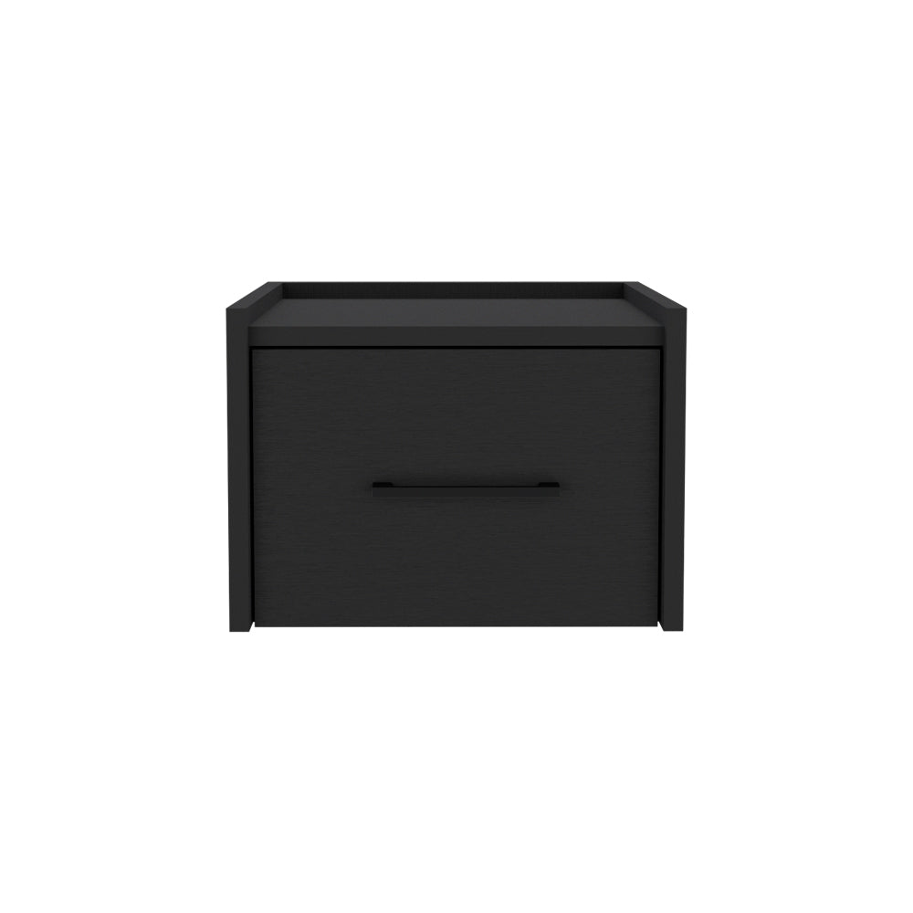 Floating Nightstand Calion, Bedroom, Black Black Particle Board Engineered Wood