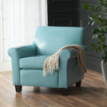 Yonkers Club Chair Teal Blue Leather