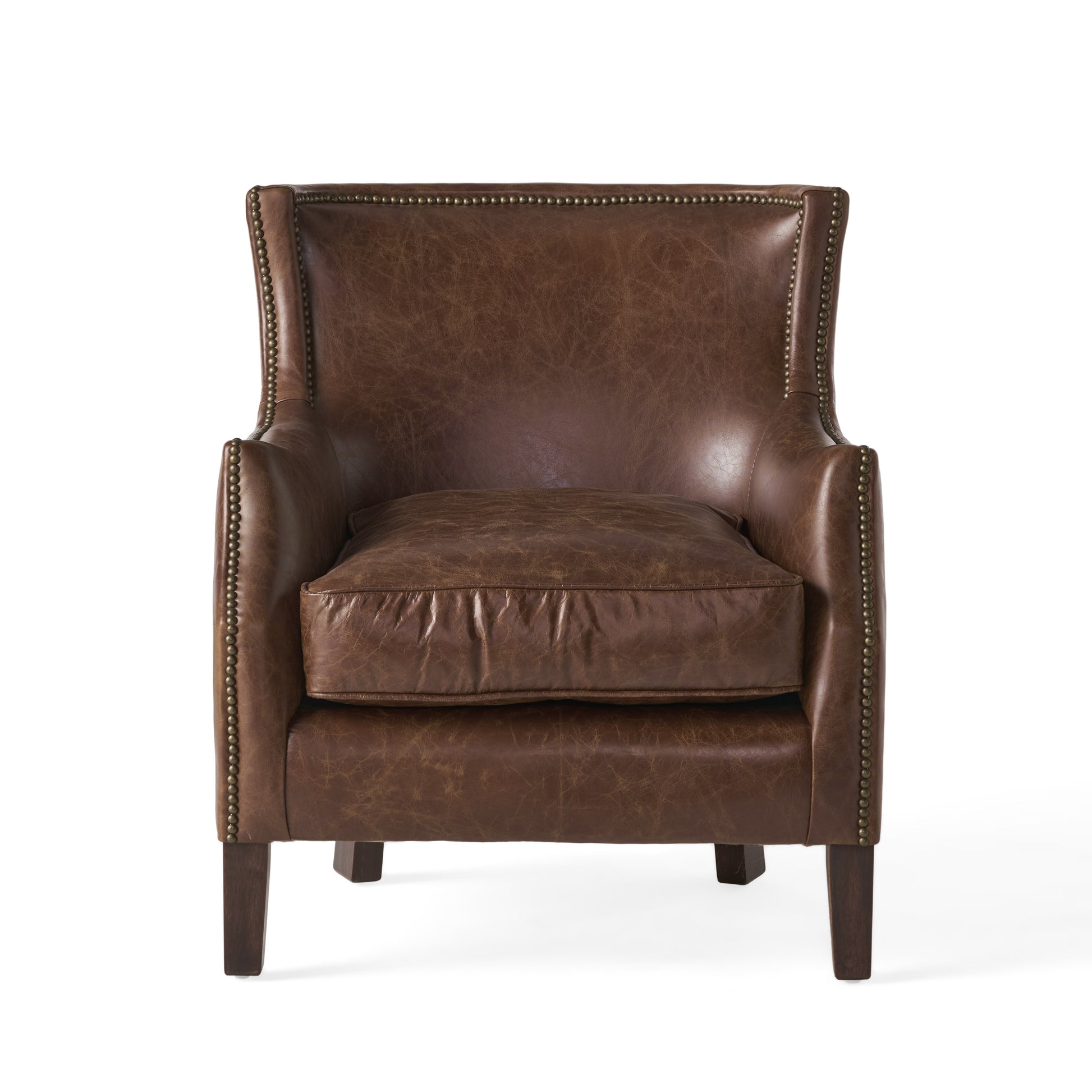 Single Sofa Brown Leather