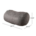 Asher Soft Microfiber Suede 6.5 Ft Cylinder Bean Bag Charcoal Pvc