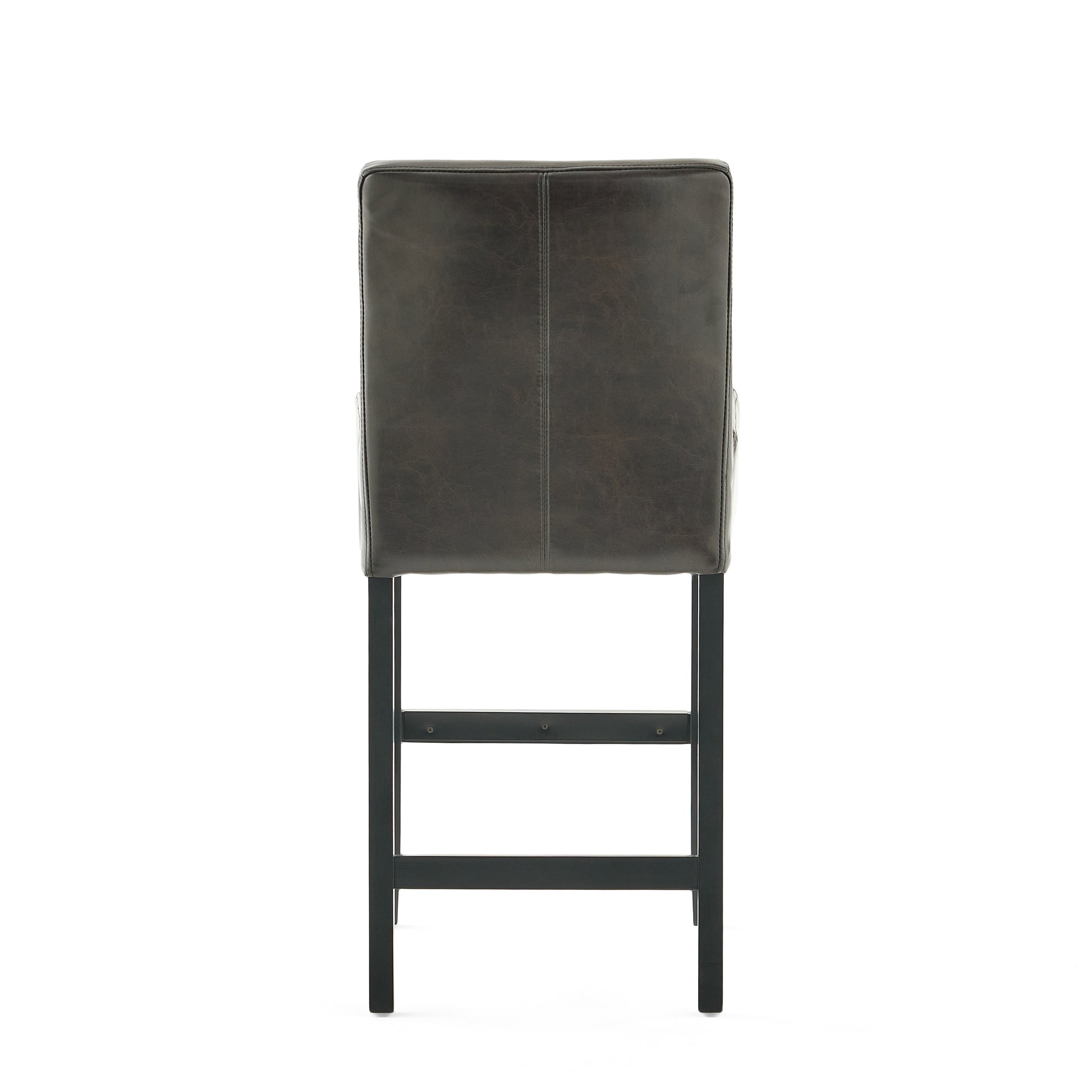 Set Of 2 26" Portman Bonded Leather Counter Height Barstool, Brown Brown Set Of 2 Leather