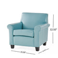 Yonkers Club Chair Teal Blue Leather