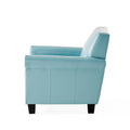 Yonkers Club Chair Teal Blue Leather