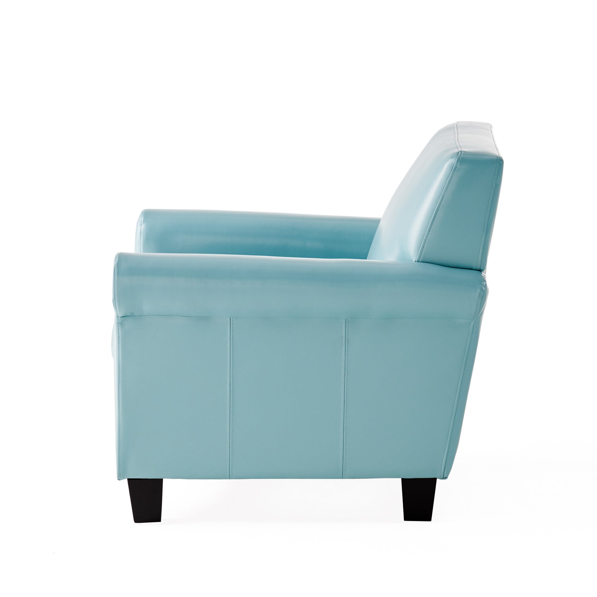 Yonkers Club Chair Teal Blue Leather