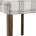 Dining Chair Grey Plaid Fabric