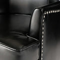 Canterbury Hi Back Wing Chair Black Leather